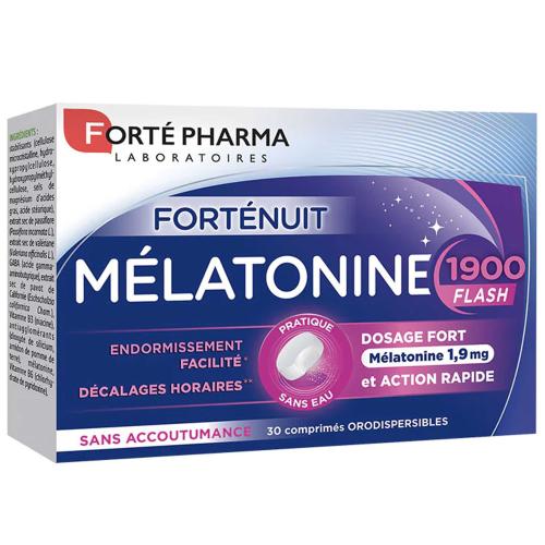 Forte Pharma Melatonine 1900 Flash Συμπλήρωμα Διατροφής με Μελατονίνη για την Καταπολέμιση της Αϋπνίας  με Γεύση Βανίλιας 30tabs